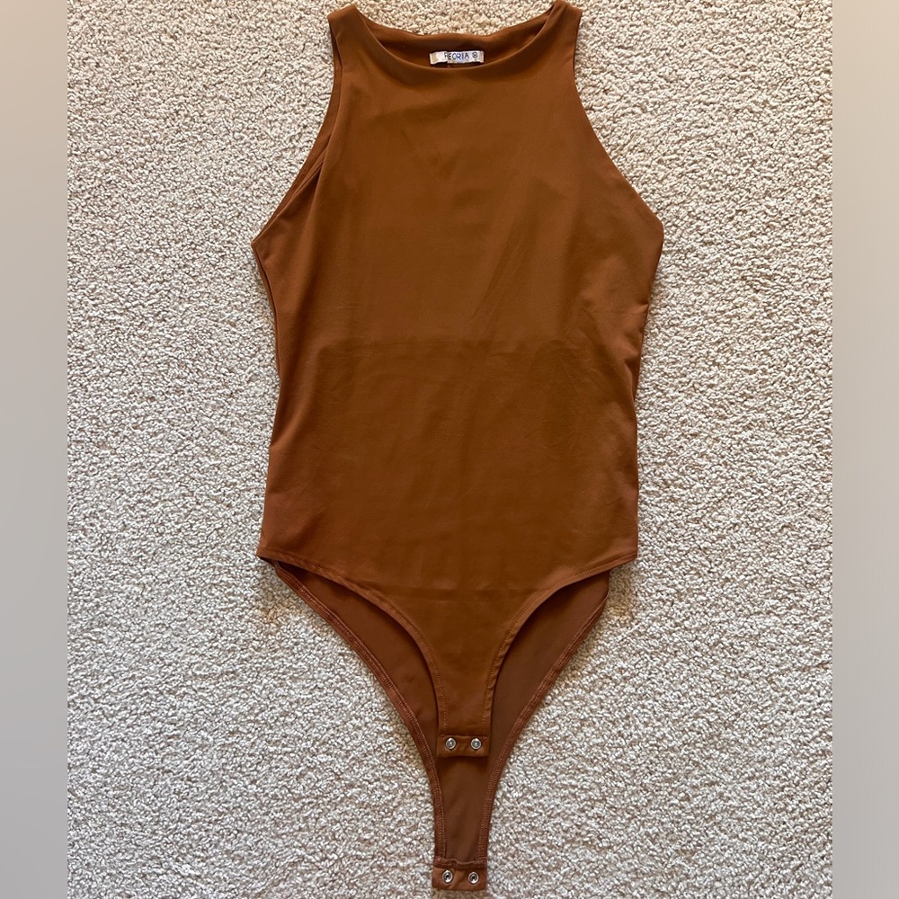 Rust Brown High Neck Bodysuit